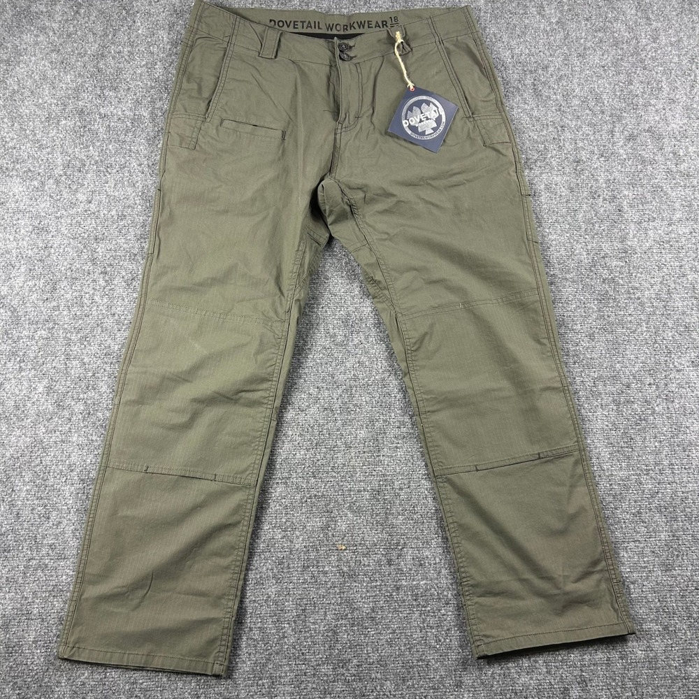 Dovetail Workwear Day Construct Pants Womens 18x30 Olive Green Ripstop Utility